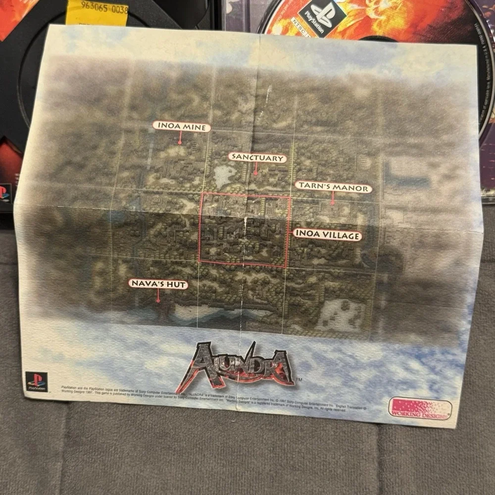 Alundra PS1 Holographic CIB w/ Map & Manual NO SCRATCHES Flame Dragon Disc